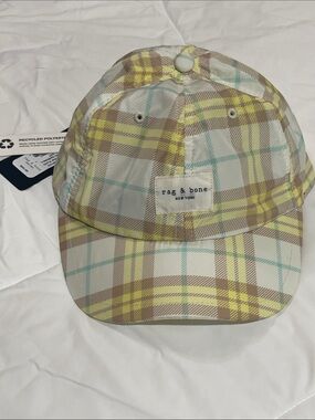 rag & bone AddisonYellow Plaid Baseball Cap NWT